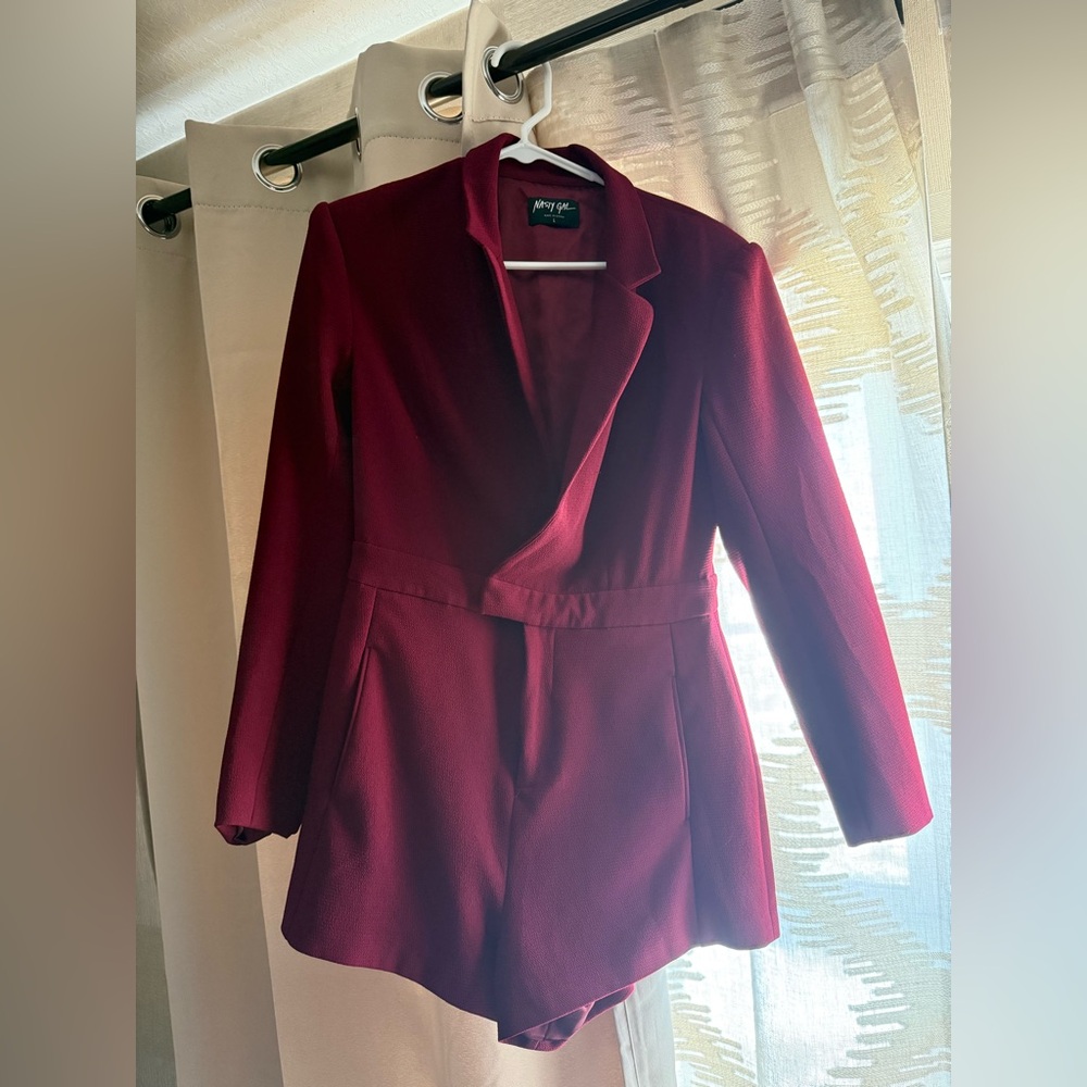 Nasty Gal Women's burgundy romper